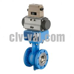 Pneumatic flange V port ball valve