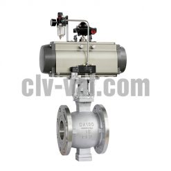 Pneumatic CF8 V port ball valve