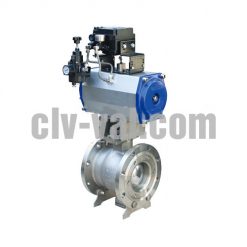 Pneumatic cast steel V port ball valve